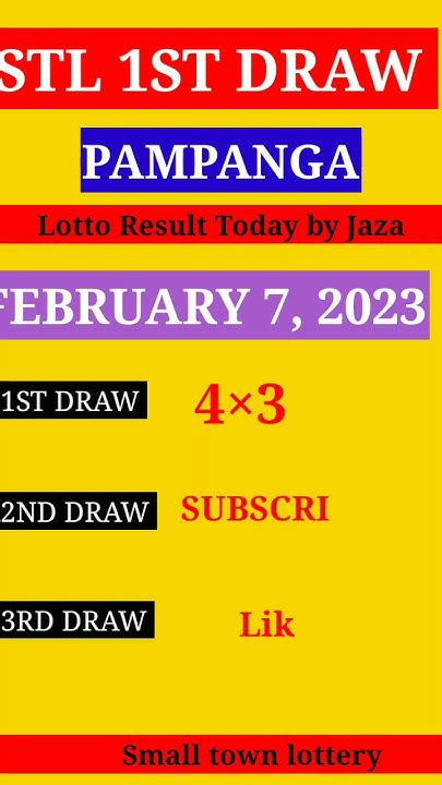 stl pampanga result today 1st draw|PCSO Official .